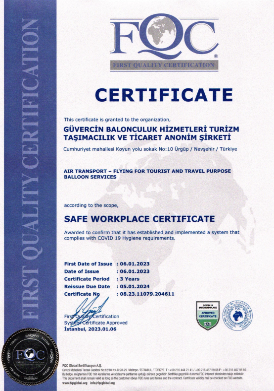 Safe Workplace Certificate (COVID-19 Hygiene Compliance) — FQC First Quality Certification